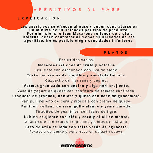 APERITIVOS AL PASE.